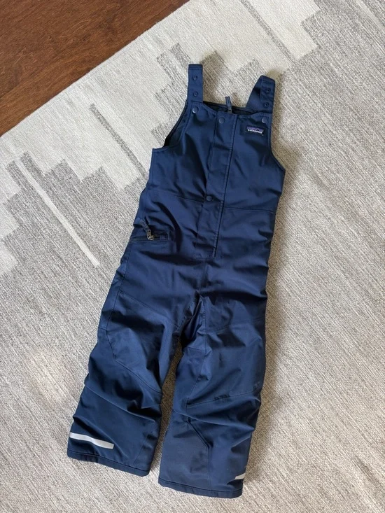 Patagonia Kids Navy Snow Bib Overalls with Reflective Accents Boy’s Size 5T - Picture 1 of 5